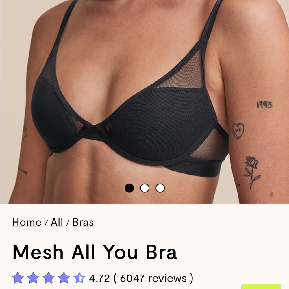 Two Pepper Mesh All You Bra in Black and Burnt Red in 34A